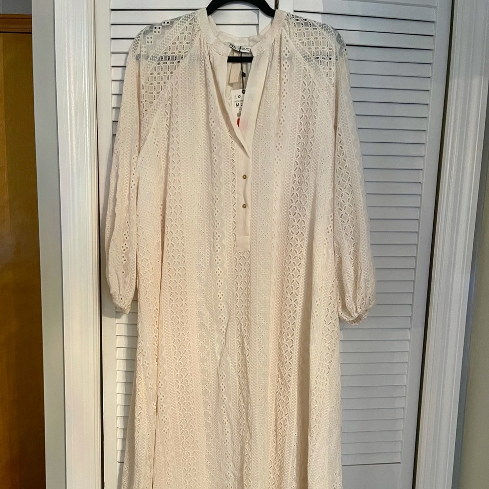 Zara Women’s Maxi Dress - Cream White in Medium